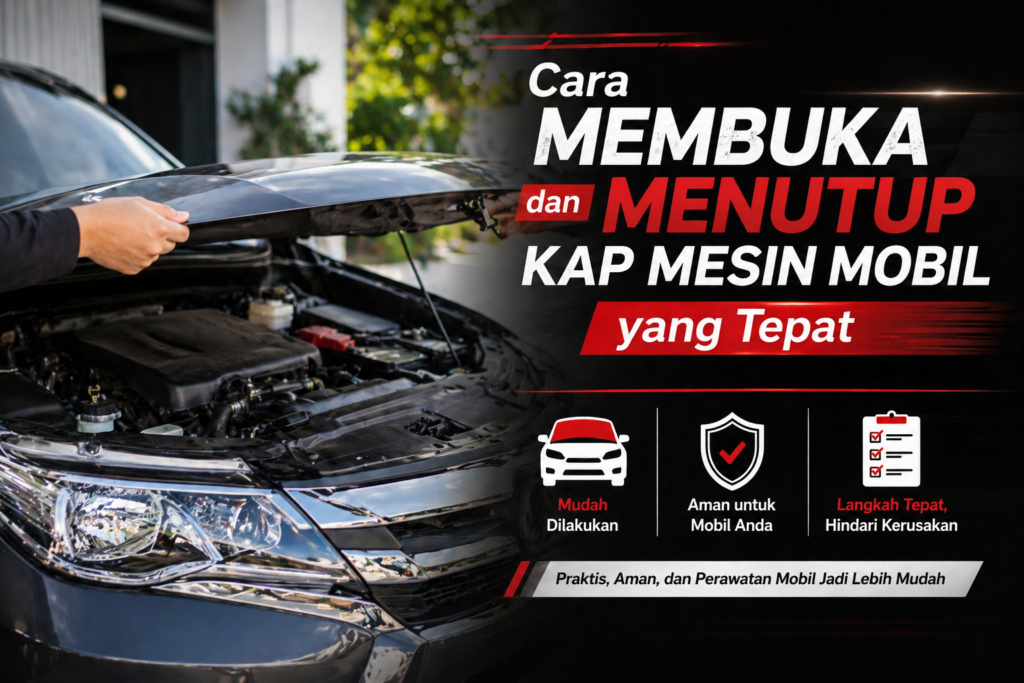cara membuka dan menutup kap mesin mobil