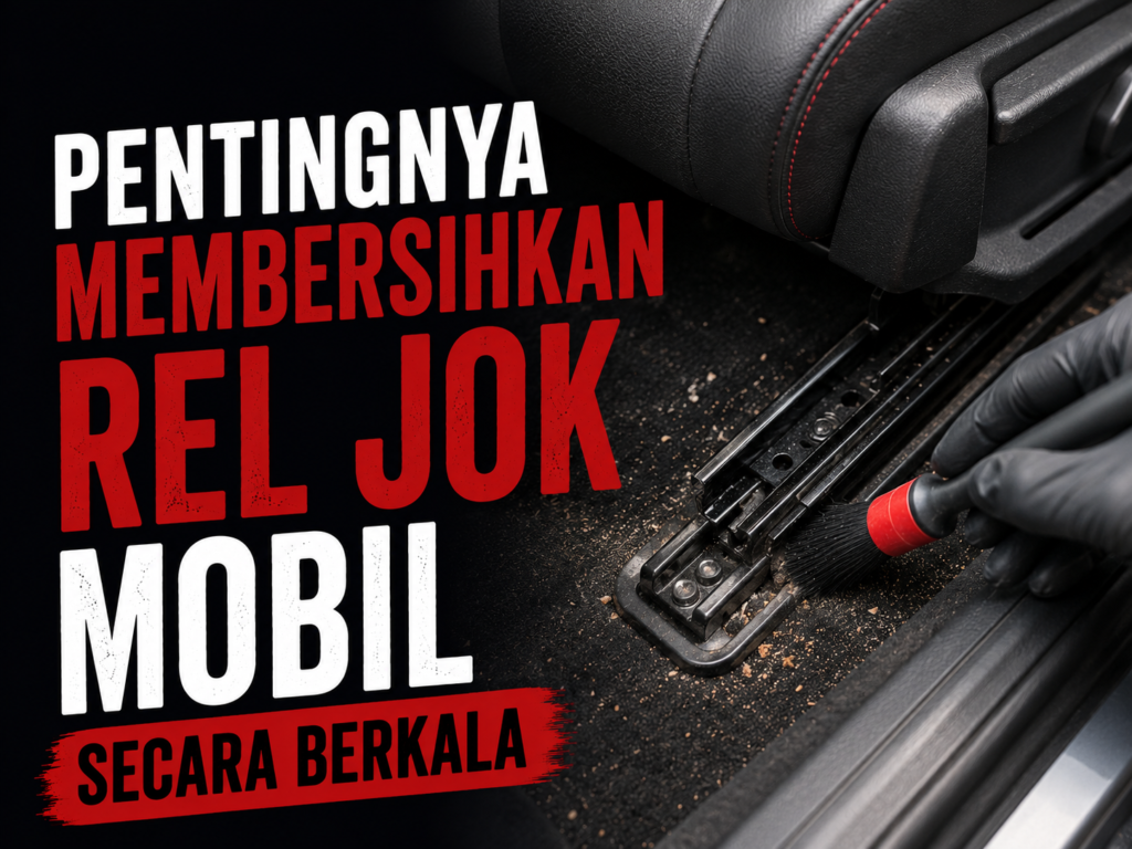 membersihkan rel jok mobil